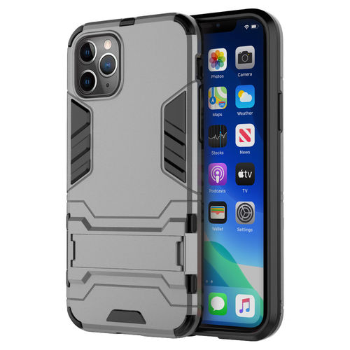 Slim Armour Tough Shockproof Case & Stand for Apple iPhone 11 Pro Max - Grey